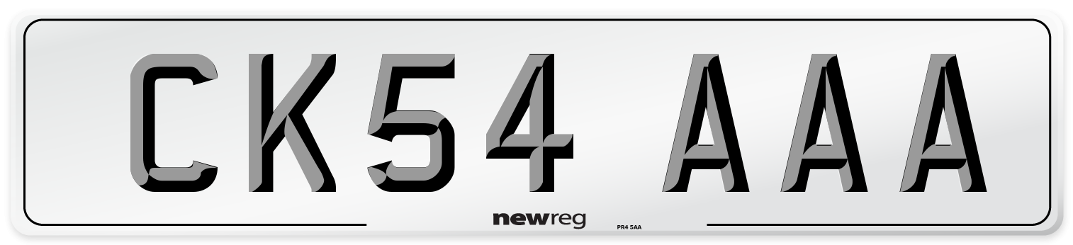 CK54 AAA Number Plate from New Reg